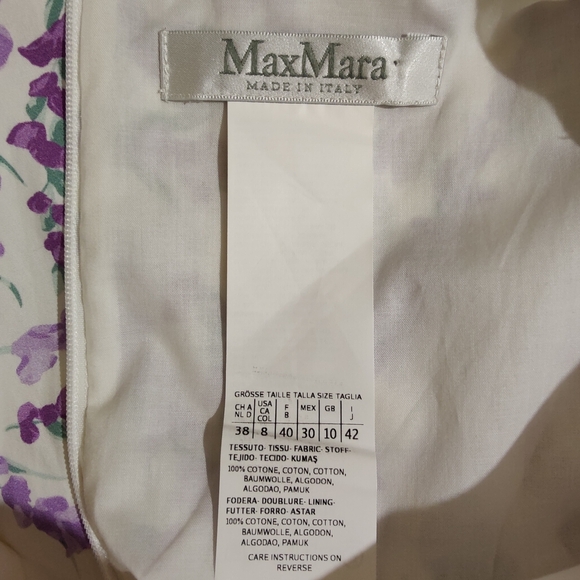 MaxMara Cotton Poplin Floral Print Dress - Size 8 - Picture 9 of 12